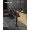 Songmics Baro kėdės, aukščio reguliavimas, sukamasis, dygsniuotas PU užvalkalas, su atlošu ir pakoju, 42,9x48,1x93,1-114,1 cm, juodos spalvos, plienas