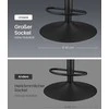 Songmics Baro kėdės, aukščio reguliavimas, sukamasis, dygsniuotas PU užvalkalas, su atlošu ir pakoju, 42,9x48,1x93,1-114,1 cm, juodos spalvos, plienas