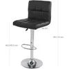 Songmics Baro kėdžių rinkinys 46x42x96,5-118,5 cm, juodos spalvos dirbtinė oda