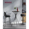 Songmics Vasagle Baro stalas su metaliniu rėmu 60 x 60 x 105 cm rašalas juodas matinis juodas