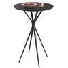 Songmics Vasagle Baro stalas su metaliniu rėmu 60 x 60 x 105 cm rašalas juodas matinis juodas