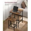 Songmics Baro stalo komplektas 60x60x92 cm, rudos spalvos, plienas