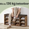 Songmics Batų suoliukas su saugojimo skyreliais vintage ruda