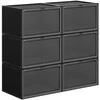 Songmics Batų dėžių rinkinys, 36x28x22 cm, juoda, plastikas