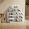Songmics Batų dėžės su durelėmis, skaidrios baltos, 33,5 × 23,2 × 14,3 cm, 12 vnt.
