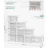 Songmics Batų lentyna 82x32x152 cm balta plastikas
