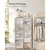 Songmics Batų lentyna 82x32x152 cm balta plastikas