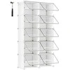 Songmics Batų lentyna 82x32x152 cm balta plastikas