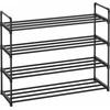 Songmics Batų lentyna, metalas, 92x30x74 cm, juoda