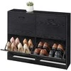 Songmics Batų spintelė su 4 durelėmis 24x105,5x82,7 cm juoda