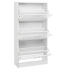 Songmics Batų spintelė 60x24x120 cm Balta medžio drožlių plokštė