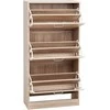 Songmics Batų spintelė 60x24x120 cm medinė reguliuojama