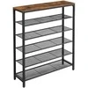 Songmics Batų stovas 100x30x110 cm juoda ruda metalas