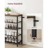 Songmics Batų stovas 100x30x92,5 cm Rudas Juodas Plienas