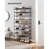 Songmics Batų stovas 30x92x194 cm Juodas metalinis laikymas