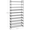 Songmics Batų stovas 30x92x194 cm Juodas metalinis laikymas