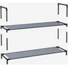 Songmics Batų stovas 45x28x173 cm Pilkas metalinis rėmas
