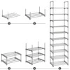 Songmics Batų stovas 45x30x174 cm Pilkas metalas