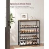 Songmics Batų stovas 75x28x93 cm Rudas ir Juodas Plienas