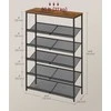 Songmics Batų stovas 76x28x114 cm Rudos ir juodos spalvos plienas