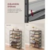 Songmics Batų stovas 76x28x114 cm Rudos ir juodos spalvos plienas