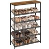 Songmics Batų stovas 76x28x114 cm Rudos ir juodos spalvos plienas