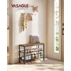 Songmics Batų stovas 76x28x53 cm Rudas Juodas Metalas Mediena