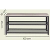 Songmics Batų suoliukas 100x30x45 cm Pilkai ruda-juoda mediena ir plienas