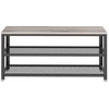 Songmics Batų suoliukas 100x30x45 cm Pilkai ruda-juoda mediena ir plienas