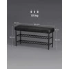 Songmics Batų suoliukas 100x30x50 cm juodos spalvos dirbtinė oda