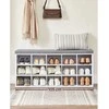 Songmics Batų suoliukas 105x30,3x48 cm baltas su daiktadėže