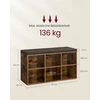 Songmics Vasagle Batų lentyna su sėdyne 30 x 87 x 48 cm vintažinė rudai pilka