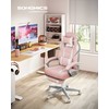Songmics Biuro kėdė, 65.5x70.9x119.7 cm, rožinė ir balta