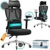 Songmics Biuro kėdė Tamsiai juoda Ergonomiška Reguliuojama Tinklelio