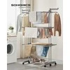Songmics Drabužių džiovinimo stovas 125.5x63.5x172.5 cm Pilkas Plienas
