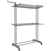 Songmics Skalbinių džiovyklė su 3 lygiais 63,5 x 128 x 148 cm pilka