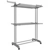 Songmics Skalbinių džiovyklė su 3 lygiais 63,5 x 128 x 148 cm pilka