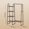 Songmics Drabužių stovas su 5 lentynomis 40x101,7x153,3 cm juodas