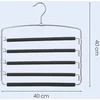SONGMICS Kelnės pakaba, taupanti vietą, 3 vnt. rinkinys Daugiafunkcinė metalinė pakaba, tvirta, neslystanti paminkštinta, pasukamos kelnės pakabos, po 5 džinsus, kostiumines kelnes, šalikus, kaklaraiščius