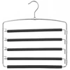 SONGMICS Kelnės pakaba, taupanti vietą, 3 vnt. rinkinys Daugiafunkcinė metalinė pakaba, tvirta, neslystanti paminkštinta, pasukamos kelnės pakabos, po 5 džinsus, kostiumines kelnes, šalikus, kaklaraiščius