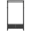 Songmics Drabužių kabykla su lentynomis 40x90x180 cm juoda