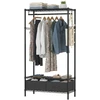 Songmics Drabužių kabykla su lentynomis 40x90x180 cm juoda