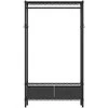 Songmics Drabužių kabykla su lentynomis 40x90x180 cm juoda