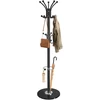 Songmics Pastatoma kabykla su skėčių stovu ir 18 kabliukų, juoda, 38 x 38 x 178 cm