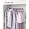 SONGMICS Kelnės pakabos, 12 vnt. rinkinys, 42,5 cm aksominės pakabos su reguliuojamais spaustukais, tvirtos, neslystančios ir kompaktiškos, skirtos kelnėms, sijonams, striukėms, suknelėms, marškinėliams su petnešėlėmis, baltos spalvos