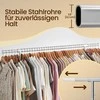 Songmics Drabužių stovas ant ratukų, drabužių kabykla, ištraukiamas drabužių turėklas
