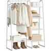 Songmics Drabužių stovas 101,7x40x153,3 cm baltos spalvos plieno laikymo sprendimas