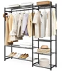 Songmics Drabužių stovas 30x124.8x157.1 cm Juodas plienas