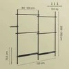 Songmics Drabužių kabykla 3 aukštų 33,5 x (162-238) x (220-300) cm
