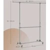 Songmics Drabužių stovas su ratukais, reguliuojamas aukštis 113–198 cm, sidabrinis-pilkas